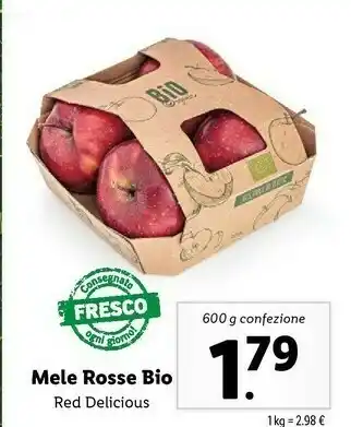 Lidl Mele Rosse Bio Red Delicious 1kg offerta
