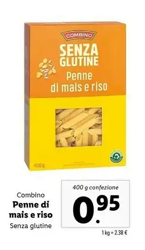 Combino Penne Di Mais E Riso Senza Glutine 1 Kg
