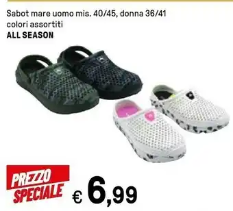 Iper La Grande All Season Sabot Mare Uomo Misura 40/45 / Donna 36/41 Colori Assortiti offerta