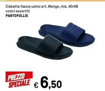 Iper La Grande Pantofollie Ciabatta Fascia Uomo Art. Mango Misura 40/46 Colori Assortiti offerta