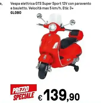 globo vespa elettrica gts super sport