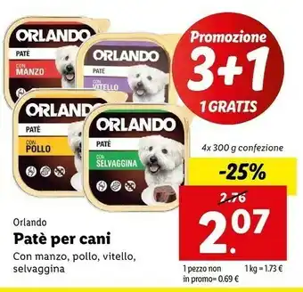 Lidl Orlando Patè Per Cani Con Manzo offerta