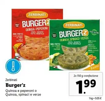 Lidl Zerbinati Burger'z Quinoa Spinaci E Verze 220 G(ml) offerta