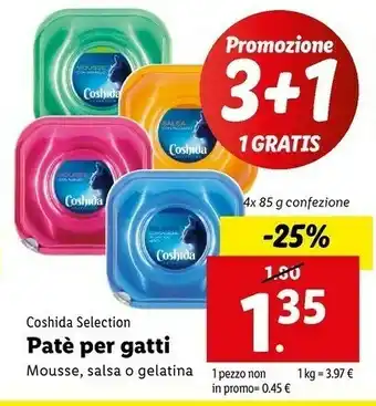 Lidl Coshida Selection Patè Per Gatti Mousse offerta