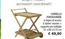 Carrello Portavnande In Legno Di Acacia