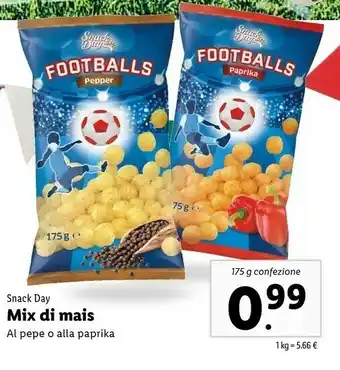 Lidl Snack day Mix Di Mais Al Pepe O Alla Paprika offerta