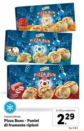 Lidl Trattoria alfredo Pizza Buns Panini Di Frumento Ripieni offerta