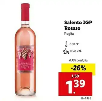 Lidl Salento Igp Rosato Puglia offerta