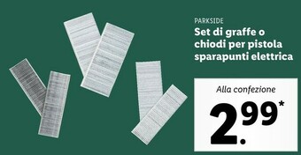 Lidl Parkside Set Di Graffe O Chiodi Per Pistola Sparapunti Elettrica offerta