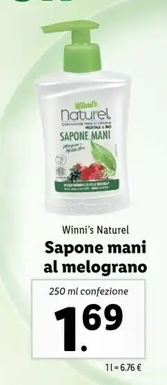 Lidl Winni's Naturel Sapone Mani Al Melograno offerta