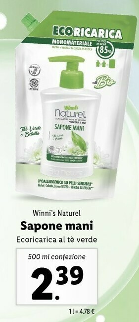 Lidl Winni's Naturel Sapone Mani offerta