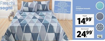 Lidl Meradiso Completo Lenzuola Matrimoniali offerta