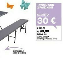 Iper La Grande Iper La Grande I Tavolo Con 2 Panchine offerta