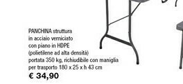 Panchina Struttura in Acciaio Verniciato