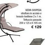 Iper La Grande Sedia Sospesa Struttura In Acciaio E Tessuto Textilene 2x1 m offerta