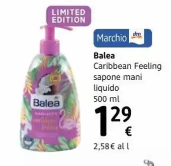 dm drogerie markt Balea Caribbean Feeling sapone mani liquido 500 ml offerta