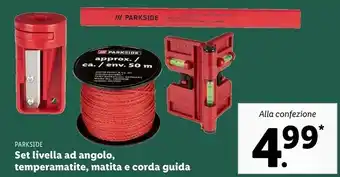 Lidl Parkside Set Livella Ad Angolo Temperamatite, Matite E Corda Guida offerta