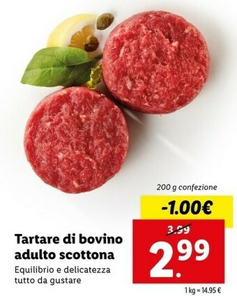 Lidl Tartare Di Bovino Adulto Scottona offerta