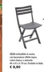 Iper La Grande Sedia Richiudibile In Resina Con Lavorazione Effetto Legno offerta