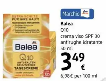 dm drogerie markt Balea Q10 crema viso SPF 30 antirughe idratante 50 ml offerta