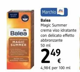 dm drogerie markt Balea Magic Summer crema viso idratante con delicato effetto abbronzante 50 ml offerta