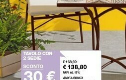 Iper La Grande Tavolo con 2 Sedie offerta