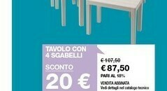 Iper La Grande Tavolo con 4 Sgabelli offerta