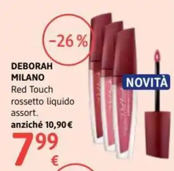 Deborah Milano Red Touch rossetto liquido assort.
