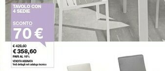 Iper La Grande Tavolo Con 4 Sedie offerta