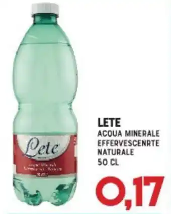 Gran Risparmio Lete Acqua minerale effervescente naturale 50 cl offerta