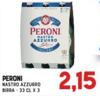 Gran Risparmio Peroni Nastro Azzurro Birra - 33 cl x 3 offerta