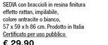 Iper La Grande Sedia Con Braccioli In Resina Finitura Effetto Rattan offerta