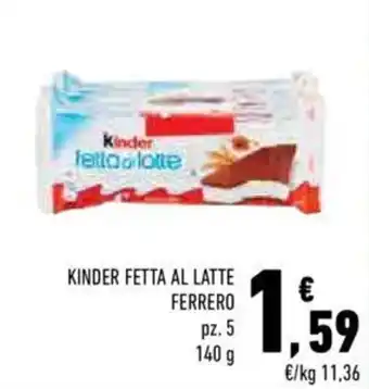 Ferrero Kinder fetta al latte 5 pz. 140 g