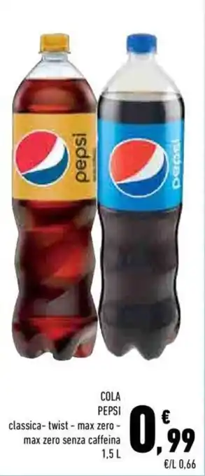 Conad City Pepsi Cola classica-twist-max zero-max zero senza caffeina 1,5 L offerta