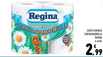 Conad City Regina Carta Igienica cartacamomilla 4 rotoli offerta