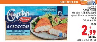 Conad City Capitan Findus croccole 400 g 4 pezzi offerta