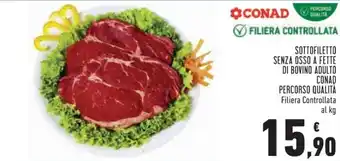 Conad City Conad Percorso Qualità sottofiletto senza osso a fette di bovino adulto offerta