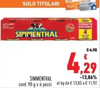 Conad City Simmenthal 90 g x 4 pezzi offerta