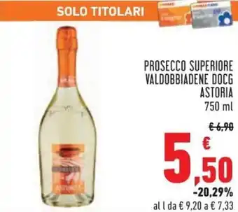 Conad City Astoria Prosecco superiore valdobbiadene docg 750 ml offerta