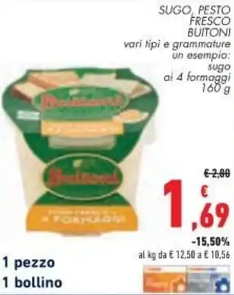 Conad City Buitoni Sugo, Pesto fresco 160 g offerta