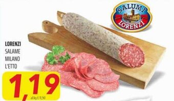 Coop Superstore Lorenzi salame milano l'etto offerta