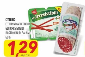 Citterio Citterino affettato/gli irresistibili bastoncini di salame 60 g