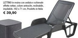 Iper La Grande Lettino In Resina Con Seduta E Schienale Effetto Rattan offerta
