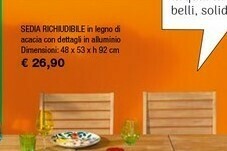 Iper La Grande Sedia Richiudibile In Legno Di Acacia Con Dettagli In Alluminio offerta