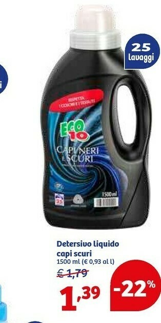 In'S Mercato Eco10 Detersivo Liquido Capi Scuri offerta