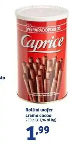 In'S Mercato Caprice Rollini Wafer Crema Cacao offerta