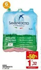 Iperal San Benedetto Acqua Naturale 1500 G(ml) offerta