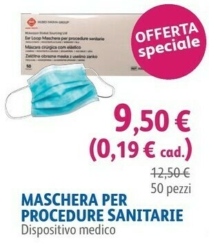 Lloyds Farmacia Maschera Per Procedure Sanitarie 50 Pezzi offerta