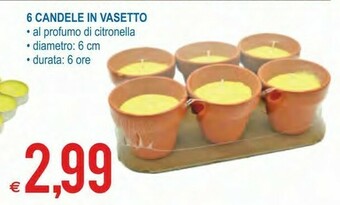 MD Discount 6 Candele In Vasetto offerta