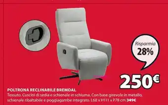 JYSK Poltrona reclinabile bremdal offerta